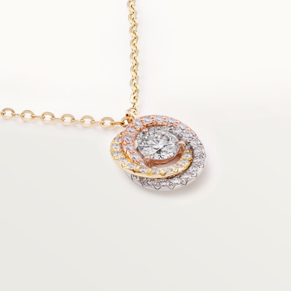 Trinity pendant, brilliant-cut diamond, paved White gold, yellow gold, rose gold