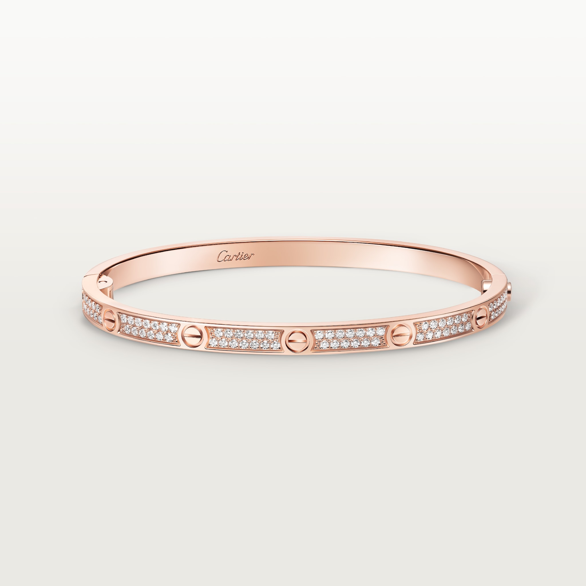 Love bracelet, small model, pavedRose gold, diamond