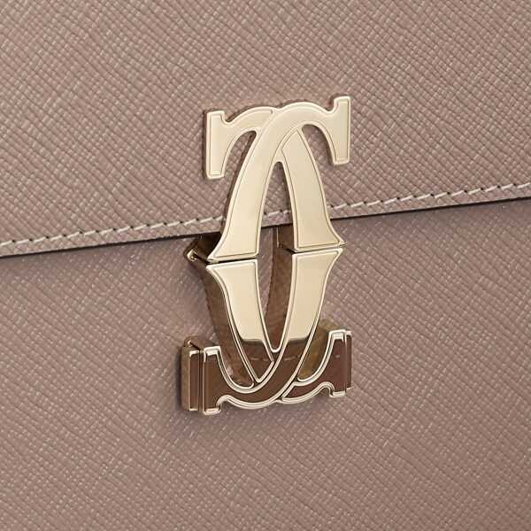 Mini bag, C de Cartier Clay-coloured textured calfskin, golden finish