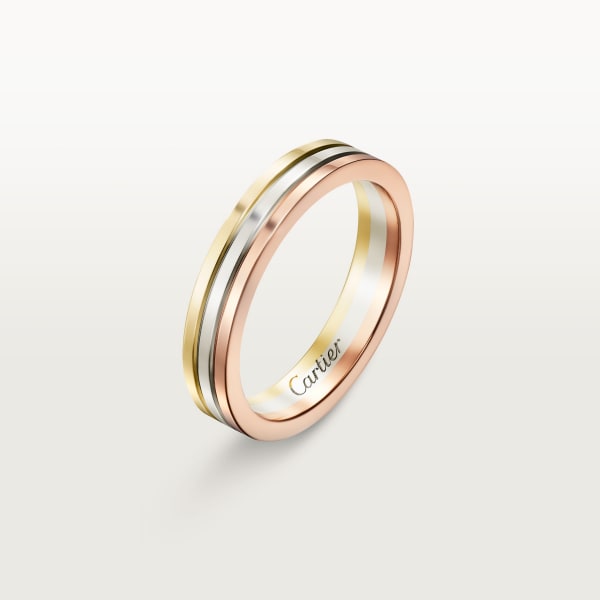 Vendome Louis Cartier wedding ring, width 3.5 mm White gold, yellow gold, rose gold