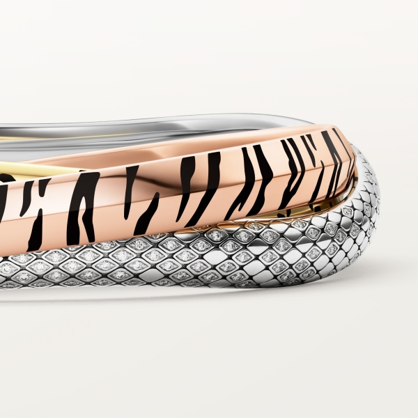 Trinity bracelet, lacquer, diamonds Yellow gold, rose gold, white gold, lacquer, diamonds