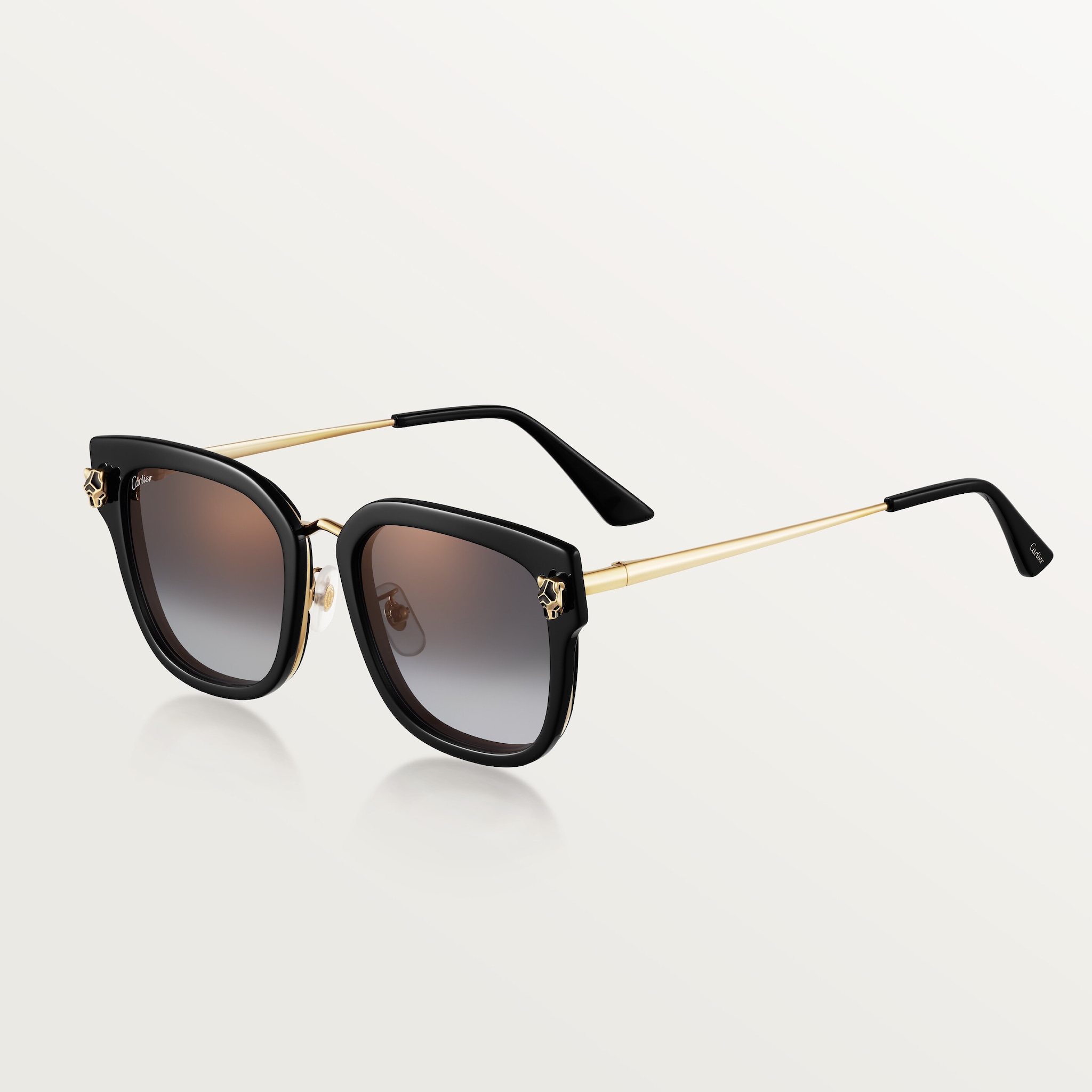 Panthère de Cartier, SunglassesSmooth golden-finish metal, grey lenses