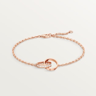<span class='lovefont'>A </span> bracelet, on chain, semi-paved Rose gold, diamonds