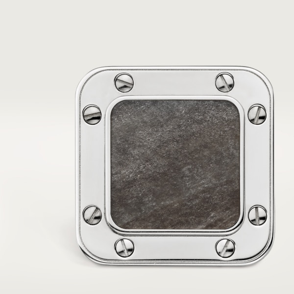 Santos de Cartier cufflinks Sterling silver, palladium finish, obsidian