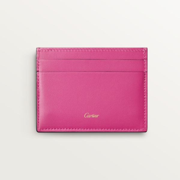 Cartier Characters单层卡片夹 紫红色小牛皮