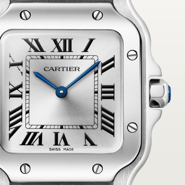 Santos de Cartier watch Small model, quartz movement, steel, interchangeable metal and leather straps