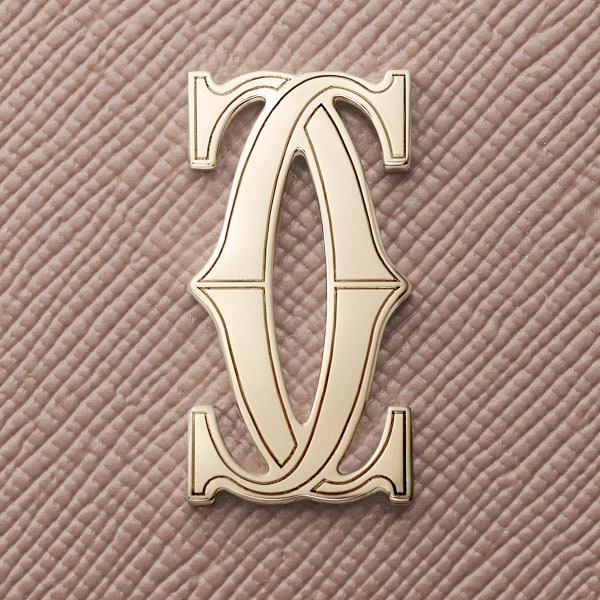 Simple Card Holder, C de Cartier Clay-coloured textured calfskin, golden finish