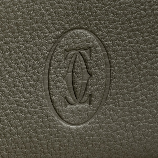 Square Pouch, Must de Cartier Khaki calfskin, palladium finish