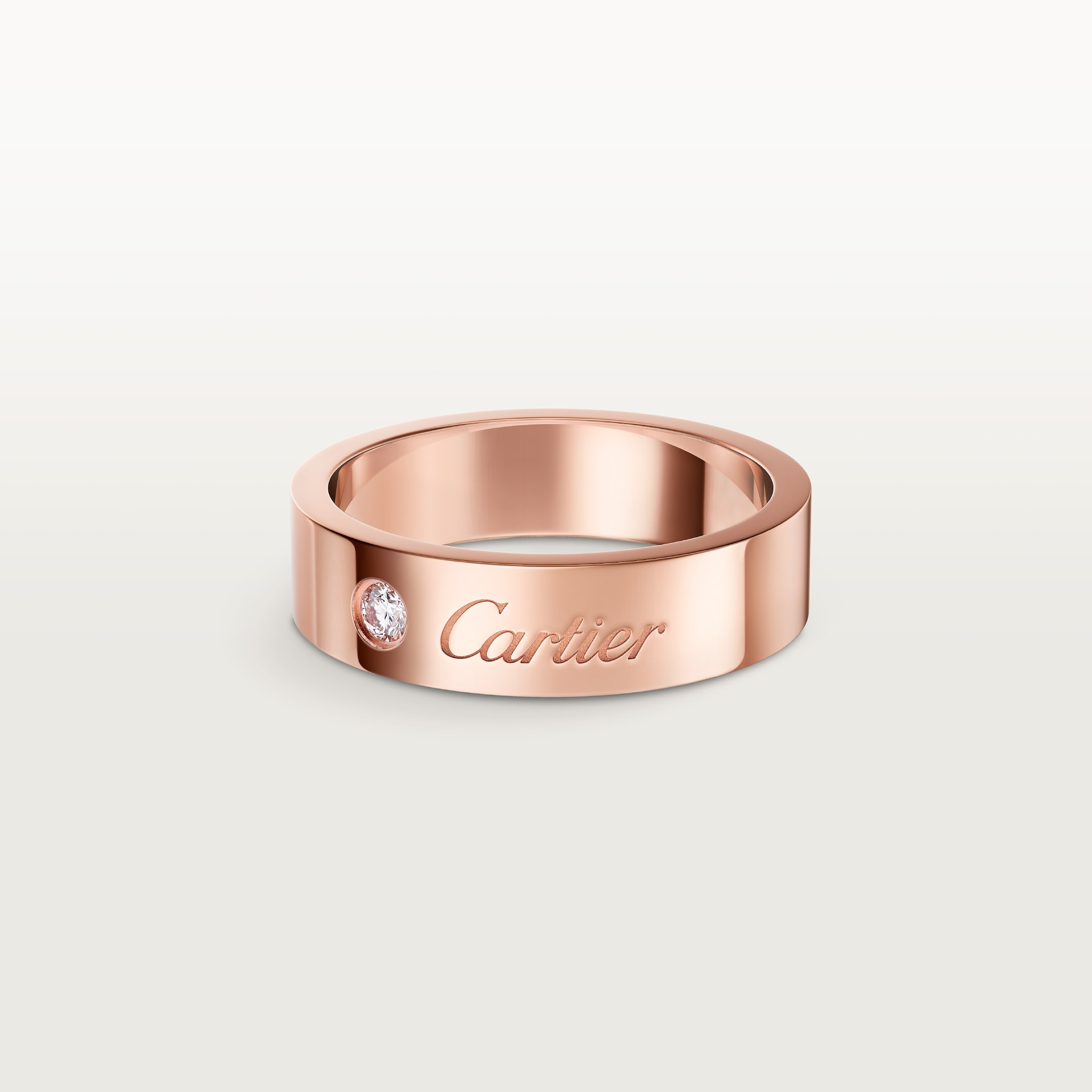 C de Cartier wedding ring, 5 mm width, 1 diamondRose gold, diamond