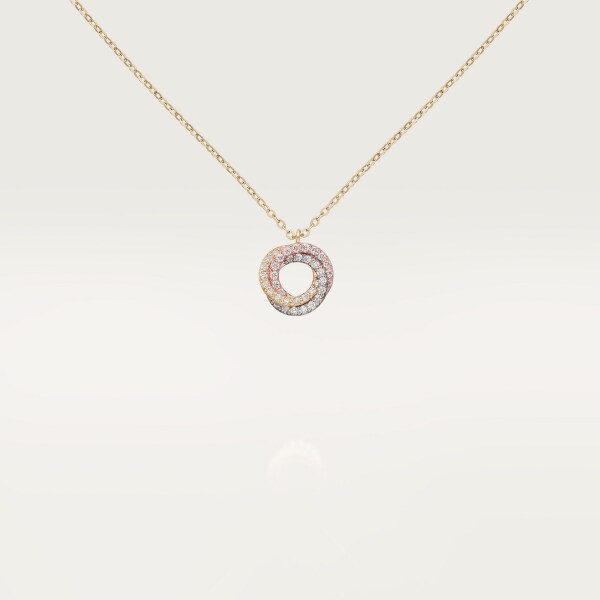 Trinity necklace, paved White gold, yellow gold, rose gold