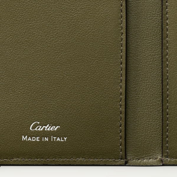 Must de Cartier系列4信用卡皮夹  超大号标识，光面卡其色小牛皮，镀钯饰面