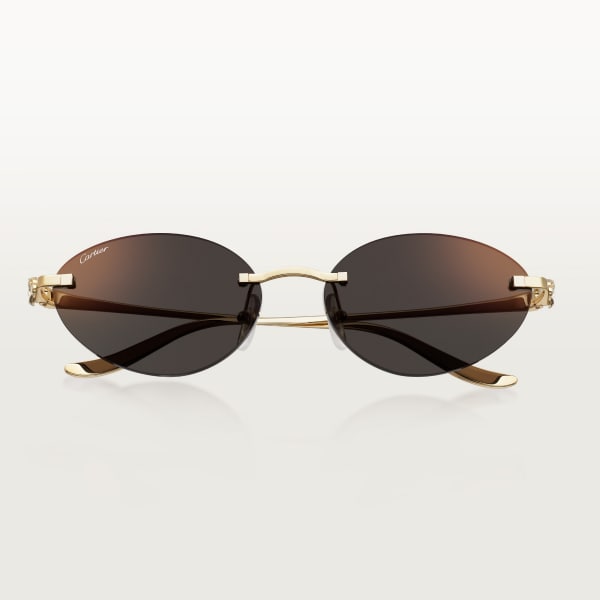 Panthère de Cartier, Sunglasses Smooth golden-finish metal, grey lenses