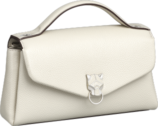Nano model chain bag, Panthère Graphique de Cartier Salt white grained calfskin, palladium finish
