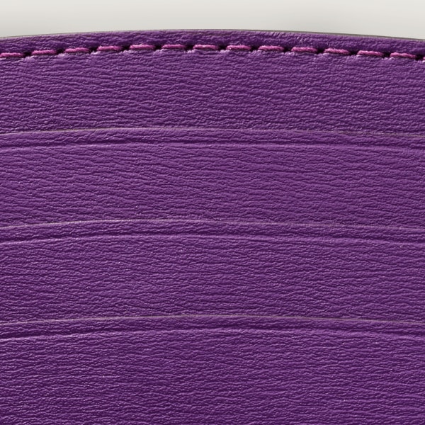 Panthère de Cartier卡地亚猎豹系列小皮具，卡片夹 紫色小牛皮，镀金饰面
