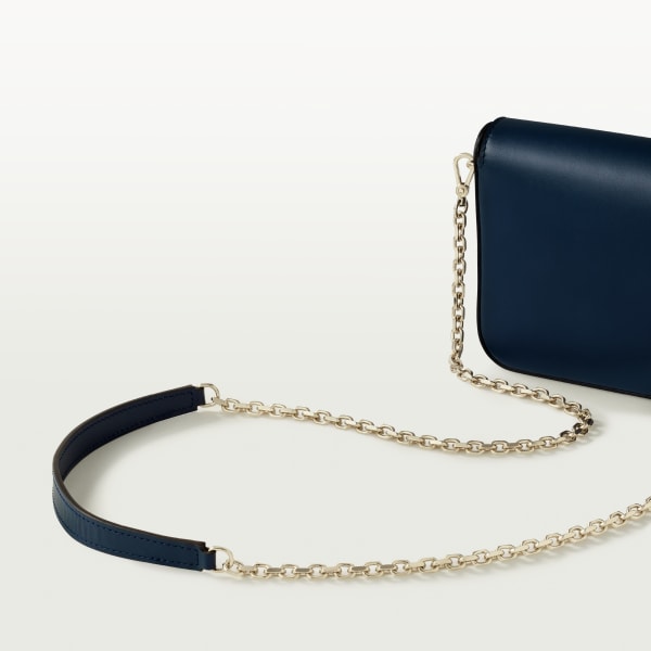 Mini chain bag, C de Cartier Midnight blue calfskin, golden finish