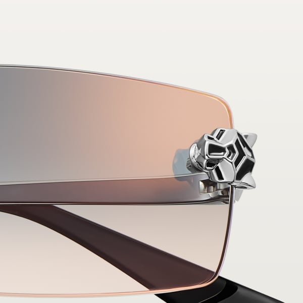 Panthère de Cartier Sunglasses Smooth platinum-finish metal, grey and brown gradient lenses