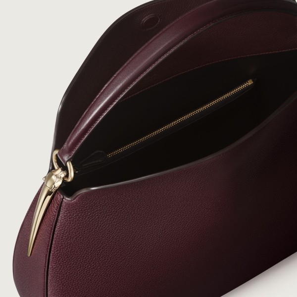 Medium model hobo bag, Panthère Double Grape grained calfskin