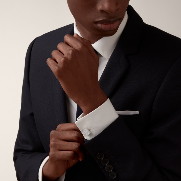 Double C de Cartier cufflinks Sterling silver, palladium finish.