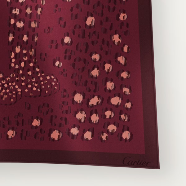 90 scarf, Panthere dots Grape silk twill