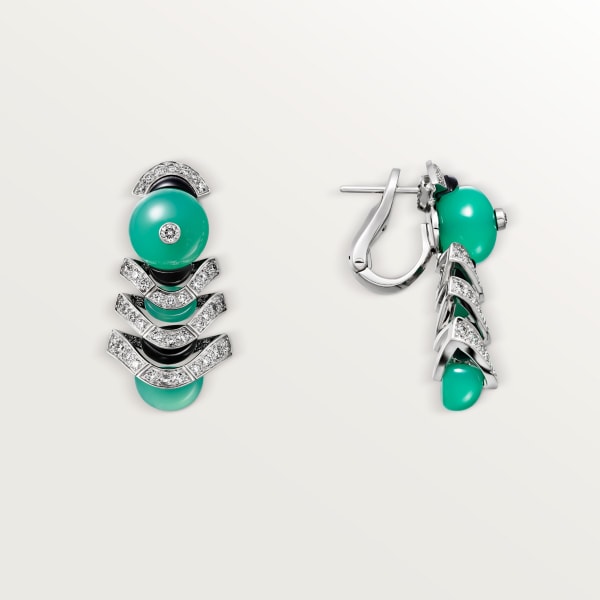Geometry & Contrast Earrings White gold, chrysoprase, onyx, diamonds