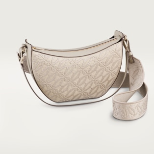Hobo bag, C de Cartier Beige textured calfskin, embroidery, golden finish