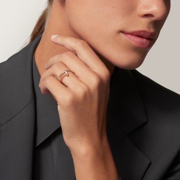 Juste un Clou ring, small model, diamonds Rose gold, diamonds