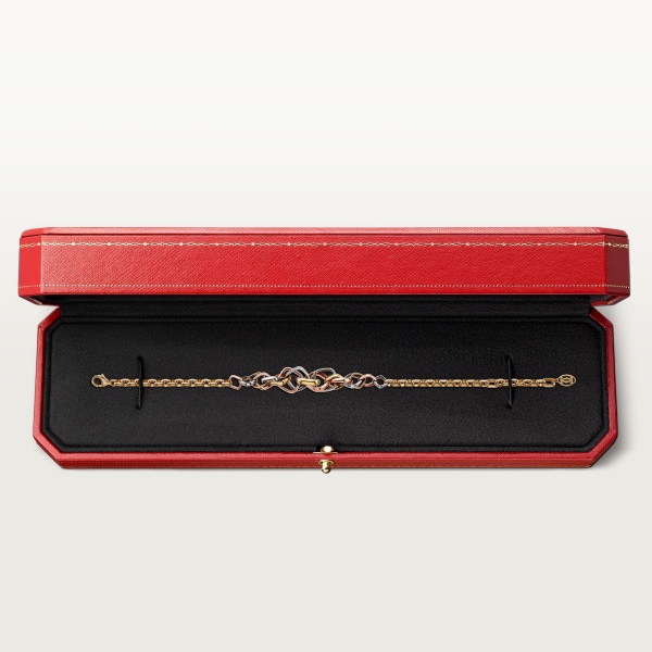 Trinity cushion bracelet  White gold, yellow gold, rose gold