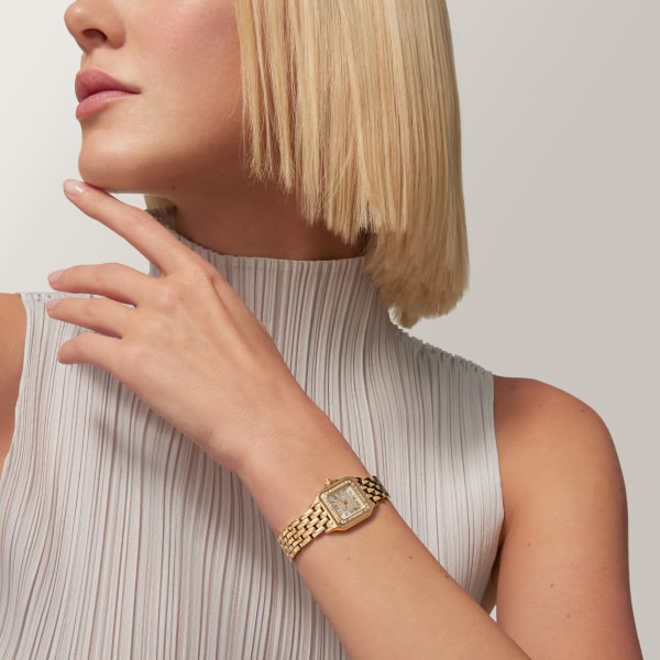 Panthère de Cartier watch Small model, quartz, yellow gold, diamonds