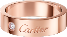 C de Cartier wedding ring, 5 mm width, 1 diamond Rose gold, diamond