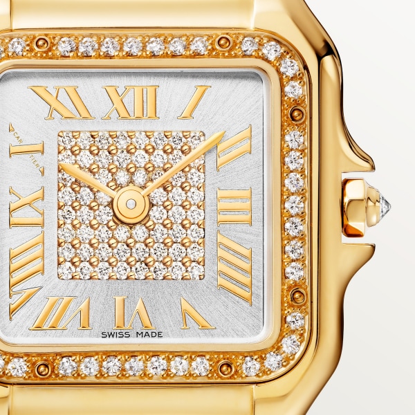 Panthère de Cartier watch Medium model, quartz, yellow gold, diamonds