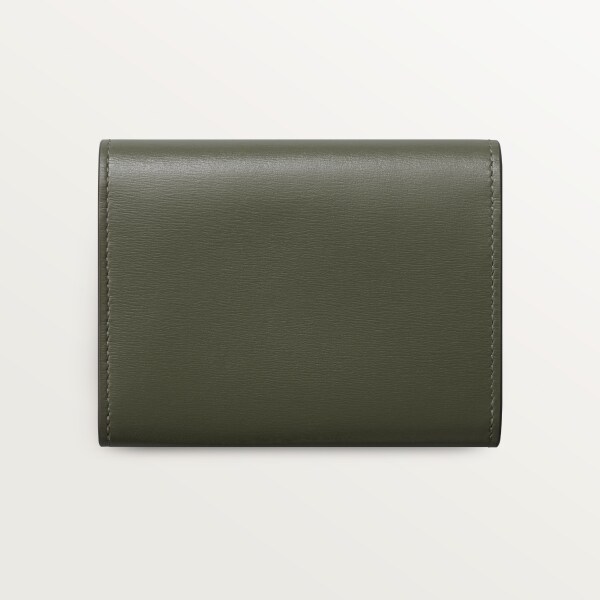 Wallet, Panther C Green tea calfskin, golden finish