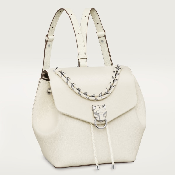 Backpack, Panthère Graphique de Cartier Salt white grained calfskin, palladium finish