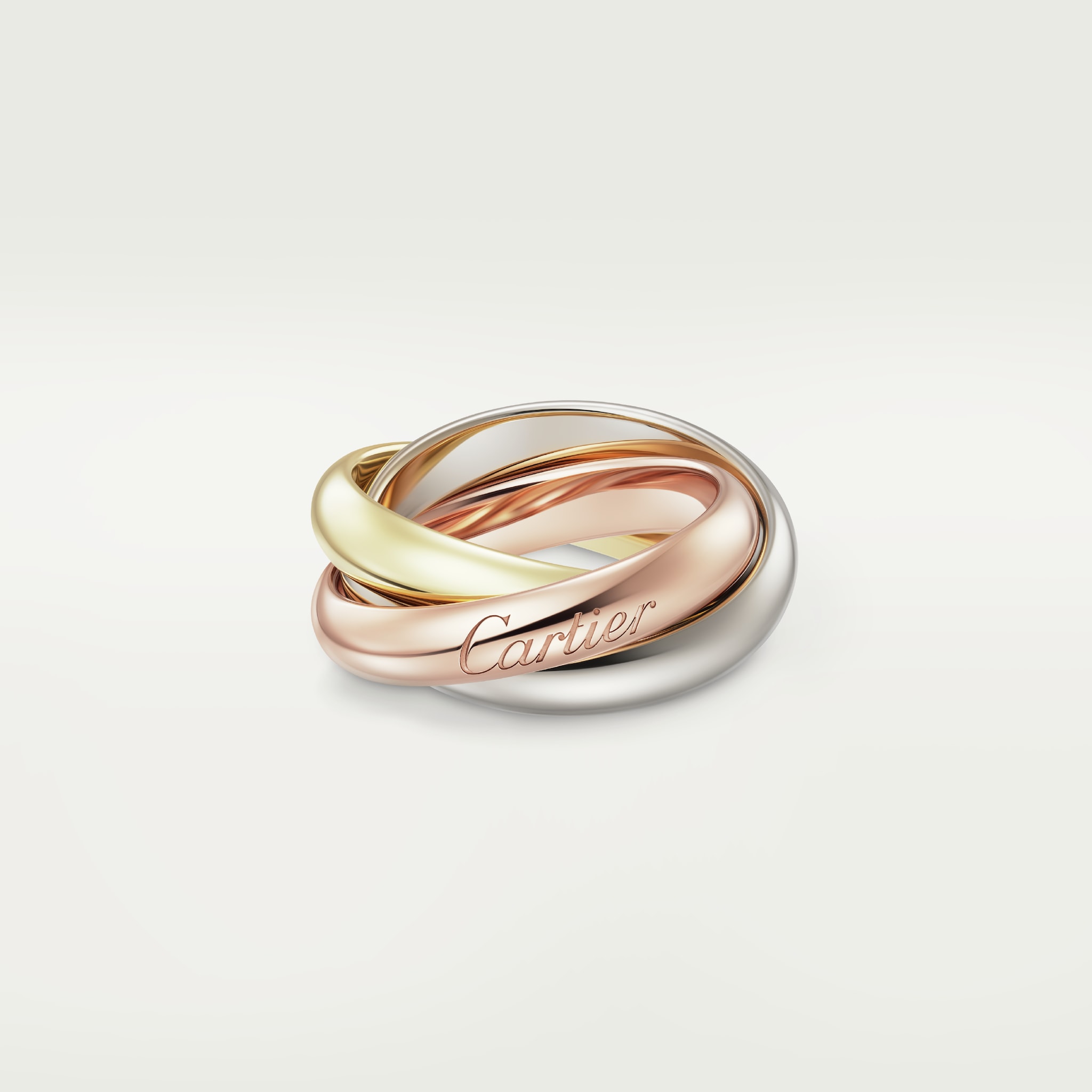 Trinity ring, large modelWhite gold, yellow gold, rose gold