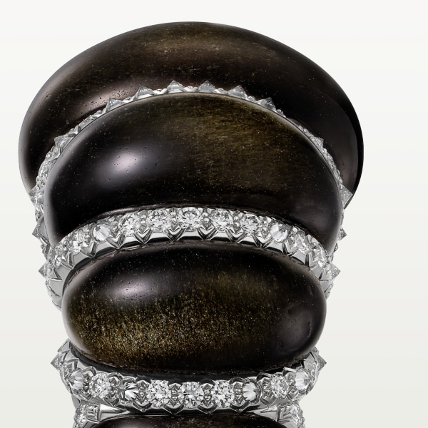 Cartier Libre Tressage ring, obsidian, diamonds Platinum, obsidians, diamond