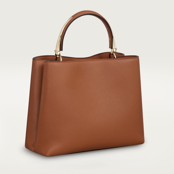 Medium model handle bag, Panthère de Cartier Caramel grained calfskin