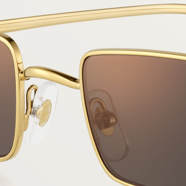 Panthère de Cartier Sunglasses Smooth golden-finish metal, grey lenses