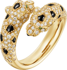 Panthère de Cartier ring Yellow gold, diamonds, onyx, emeralds