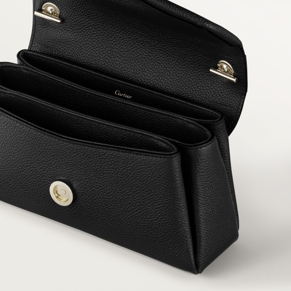 Nano Bag, Panthère Graphique Black grained calfskin, golden finish