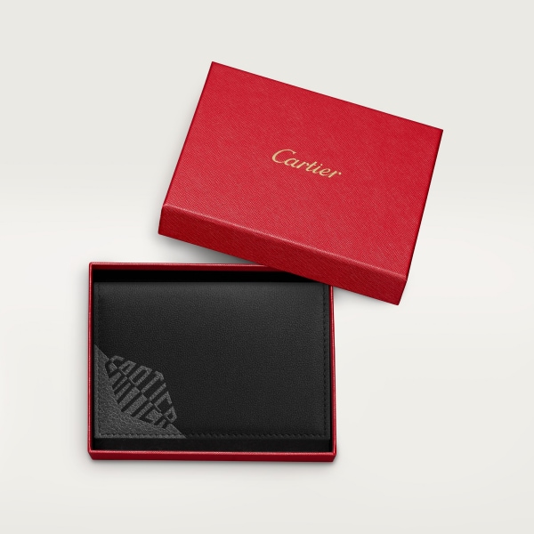 Four-credit card holder, Cartier Losange Shadow Black and anthracite calfskin