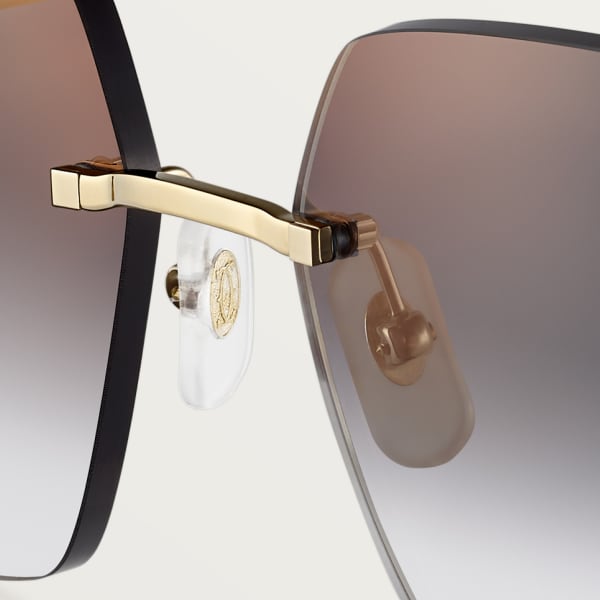 Panthère de Cartier sunglasses Smooth golden-finish metal, grey lenses