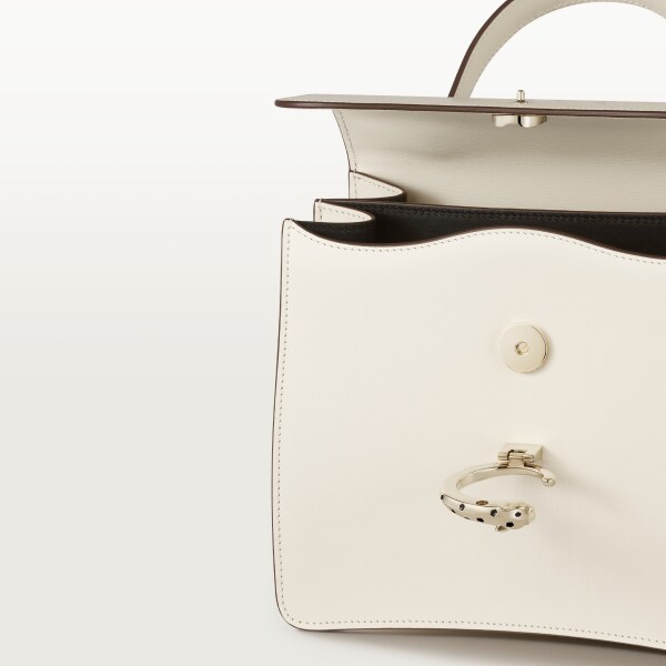 Small bag, Panthère C Salt white calfskin, golden finish