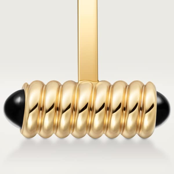Cufflinks with spring motif Yellow gold, onyx