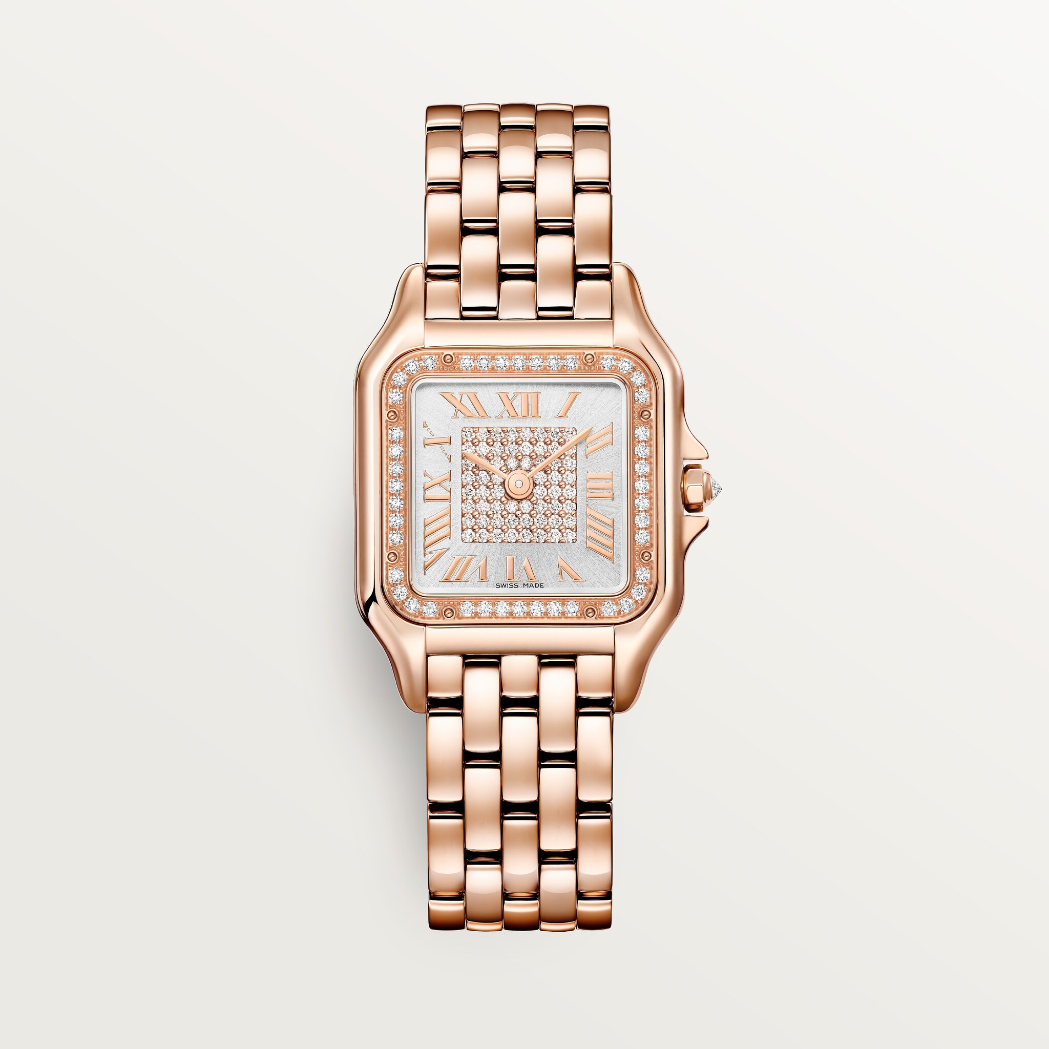 Panthère de Cartier watchMedium model, quartz, rose gold, diamonds