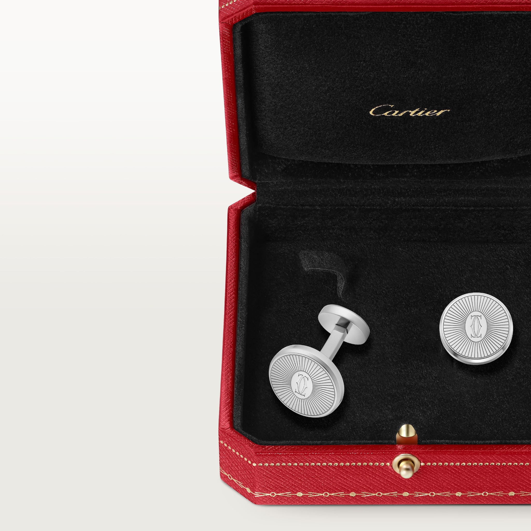 Double C de Cartier cufflinksSterling silver, palladium finish