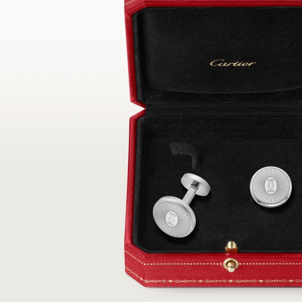 Double C de Cartier cufflinks Sterling silver, palladium finish