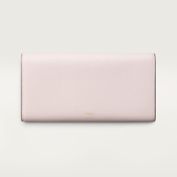 Panthère Graphique de Cartier系列翻盖通用型皮夹 花瓣粉色粒纹小牛皮，镀金饰面