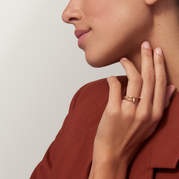 Juste un Clou ring, small model, diamonds Yellow gold, diamonds
