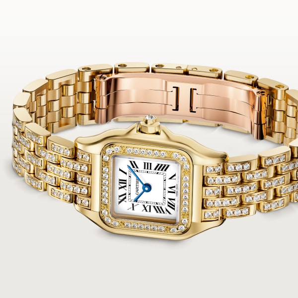 Panthère de Cartier watch Small model, quartz movement, yellow gold, diamonds