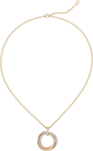 Trinity-collier, large model, deels bezet White gold, yellow gold, rose gold, diamonds