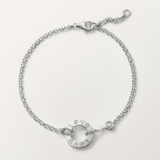 <span class='lovefont'>A </span> bracelet, on chain, 2 diamonds White gold, diamonds